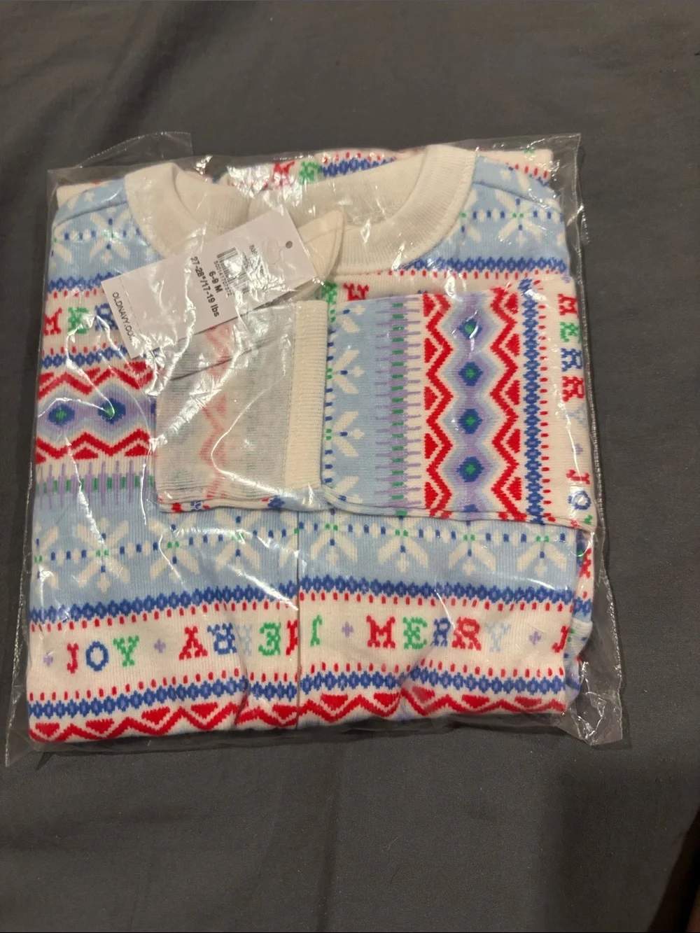 Old Navy Light Blue Fair Isle Zip Footed One-Piece